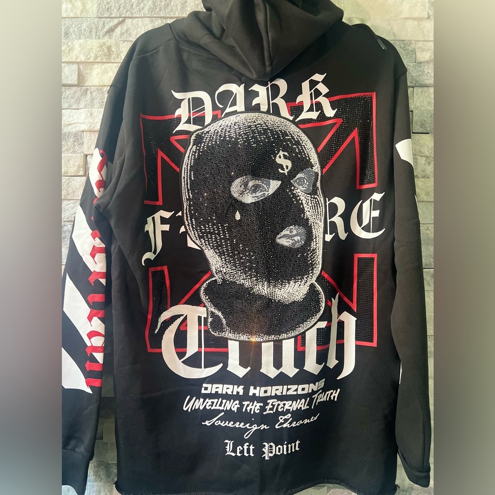 Black in Color , Urban wear rhinestone on the front and the back
